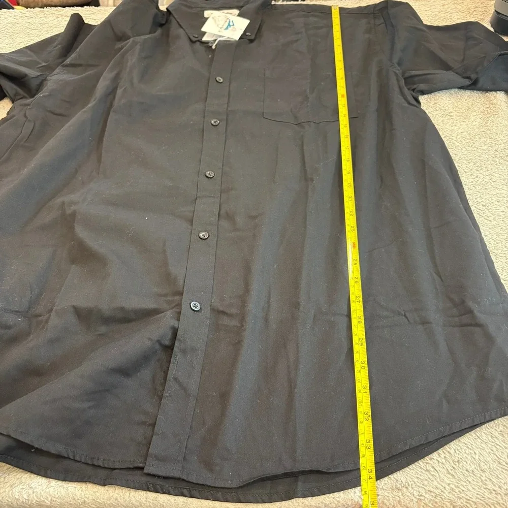 NWT Tri-Mountain Mens 3XLT Black‎ Long Sleeve Button Down Shirt Tall Work Casual